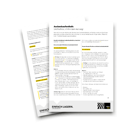 Mockup de la liste de vérification pour un séjour à l'étranger de Zebrabox