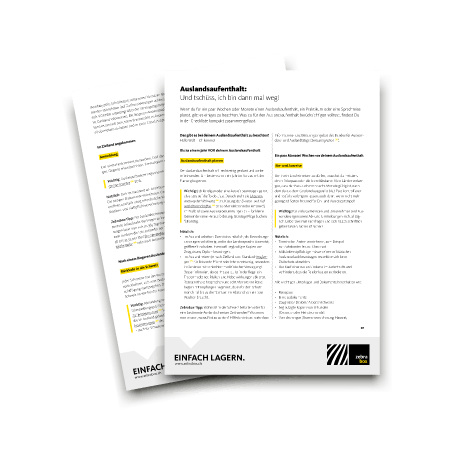 Mockup der Checkliste für einen Auslandsaufenthalt von Zebrabox