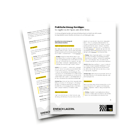 Mockup der Checkliste von Zebrabox mit Umzug Kurztipps