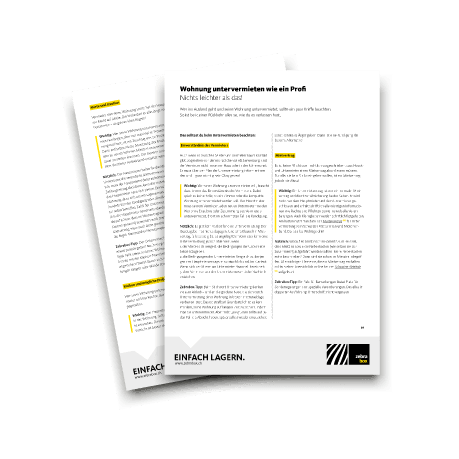 Mockup de la liste de vérification de Zebrabox pour une sous-location