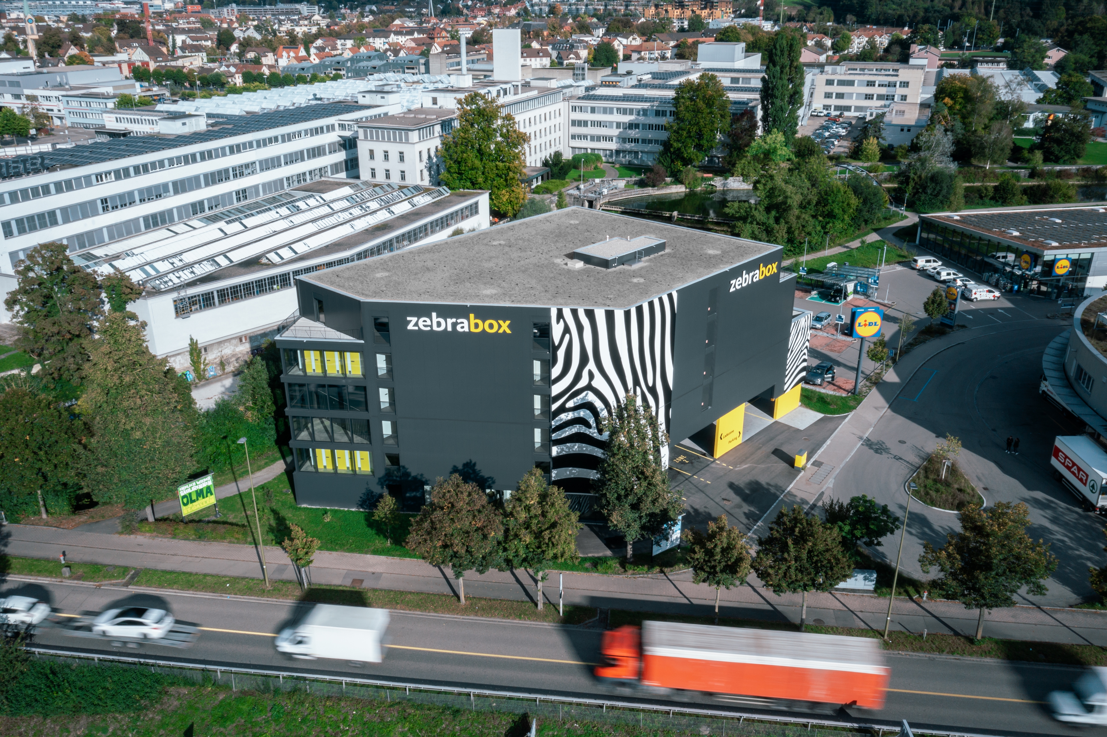Zebrabox Winterthur Gebäude Vogelperspektive