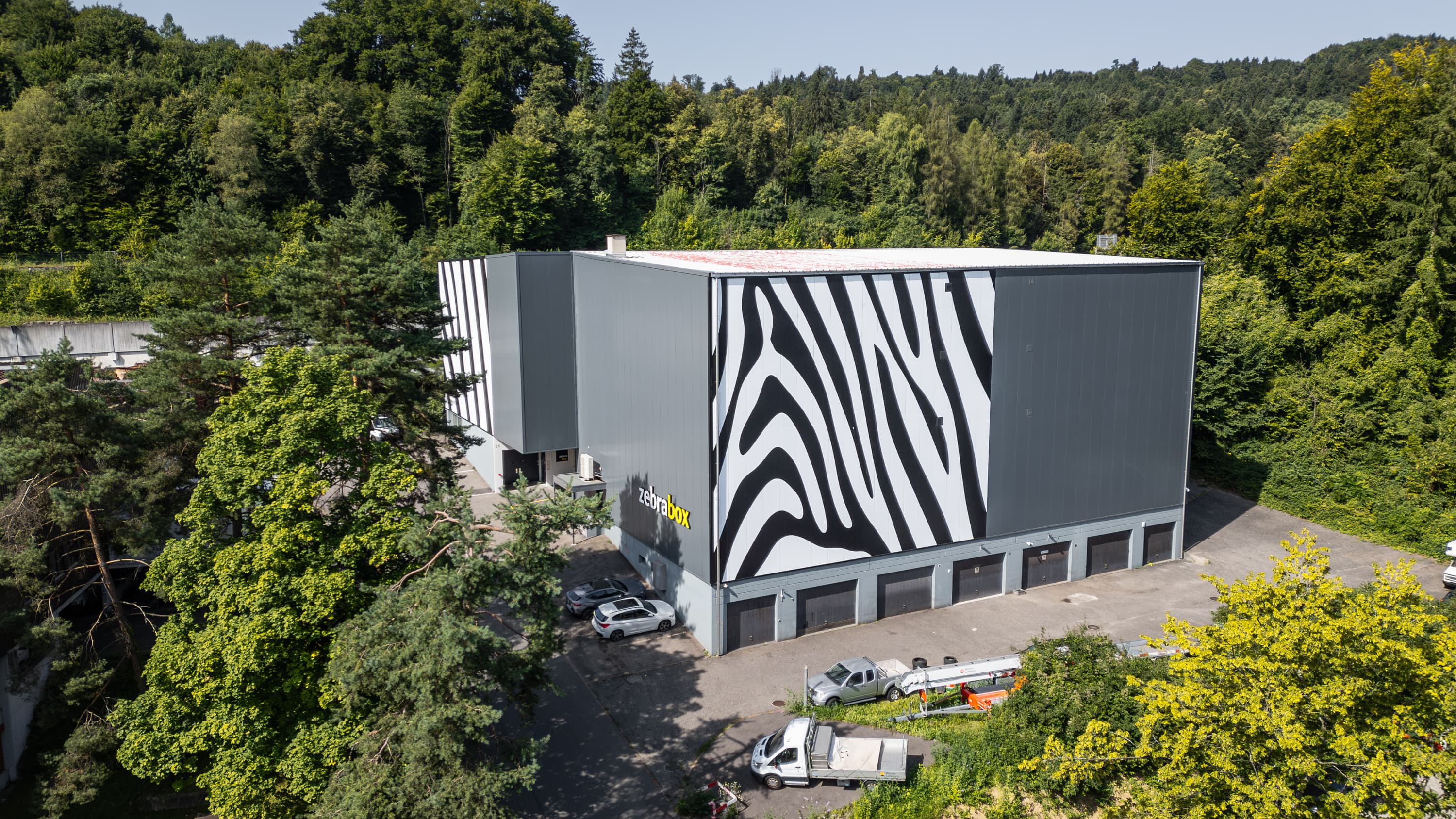 Zebrabox Neuenhof Gebäude mit Drohne aufgenommen
